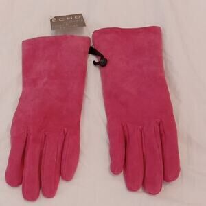 NWT Echo Women's Pink Gloves. 100% Leather. Warm, Winter, Barbie